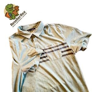 Travis Mathew Mens Polo Shirt Short Sleeve Pocket Stripe Green Size Large